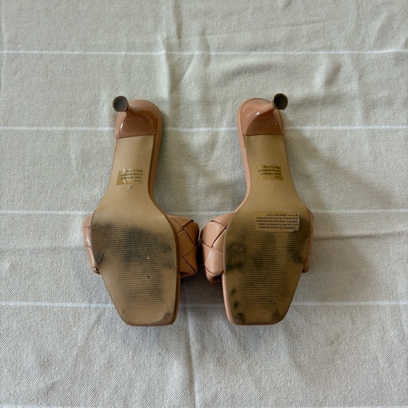 Woven Strap Slide Heels in Light Brown - Picture 3 of 3